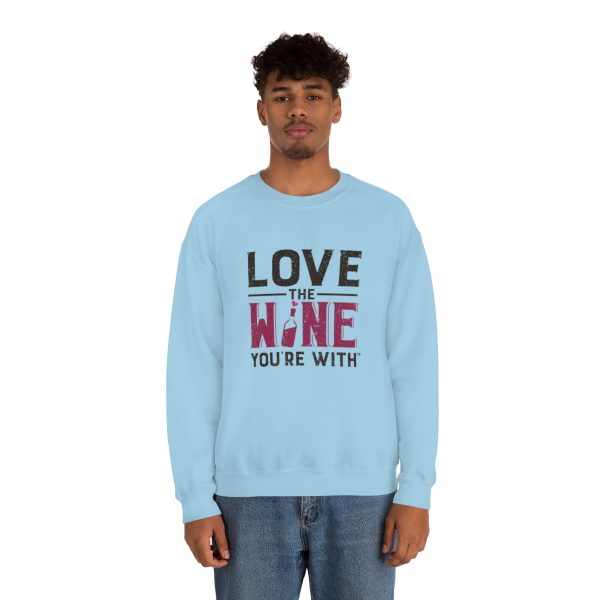 WE KNOW JACK! With Love the Wine You're With on front; Unisex Heavy Blend™ Crewneck Sweatshirt - Image 40