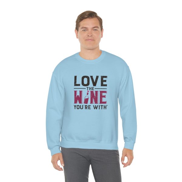 WE KNOW JACK! With Love the Wine You're With on front; Unisex Heavy Blend™ Crewneck Sweatshirt - Image 41