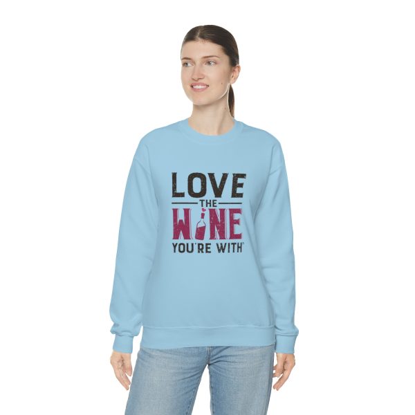 WE KNOW JACK! With Love the Wine You're With on front; Unisex Heavy Blend™ Crewneck Sweatshirt - Image 42