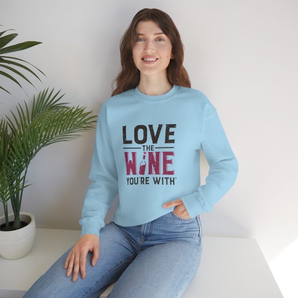 WE KNOW JACK! With Love the Wine You're With on front; Unisex Heavy Blend™ Crewneck Sweatshirt - Image 43