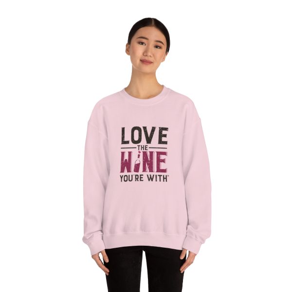 WE KNOW JACK! With Love the Wine You're With on front; Unisex Heavy Blend™ Crewneck Sweatshirt - Image 48