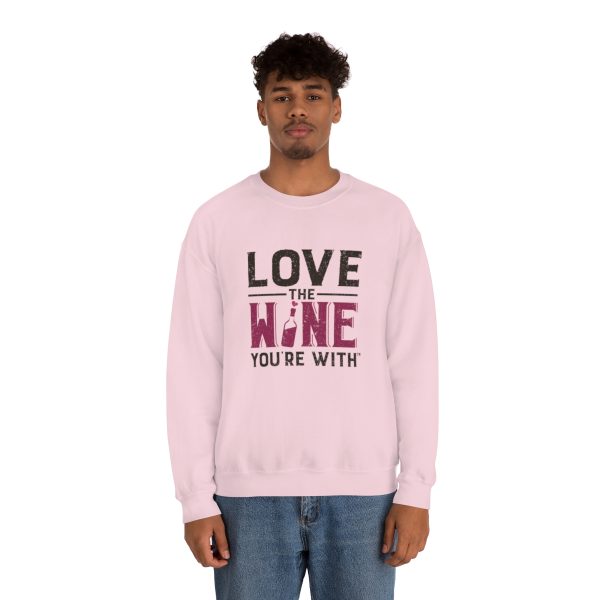 WE KNOW JACK! With Love the Wine You're With on front; Unisex Heavy Blend™ Crewneck Sweatshirt - Image 49