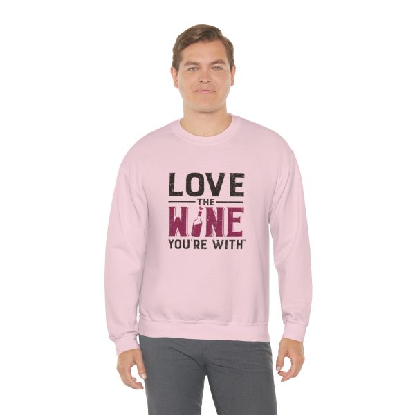 WE KNOW JACK! With Love the Wine You're With on front; Unisex Heavy Blend™ Crewneck Sweatshirt - Image 50