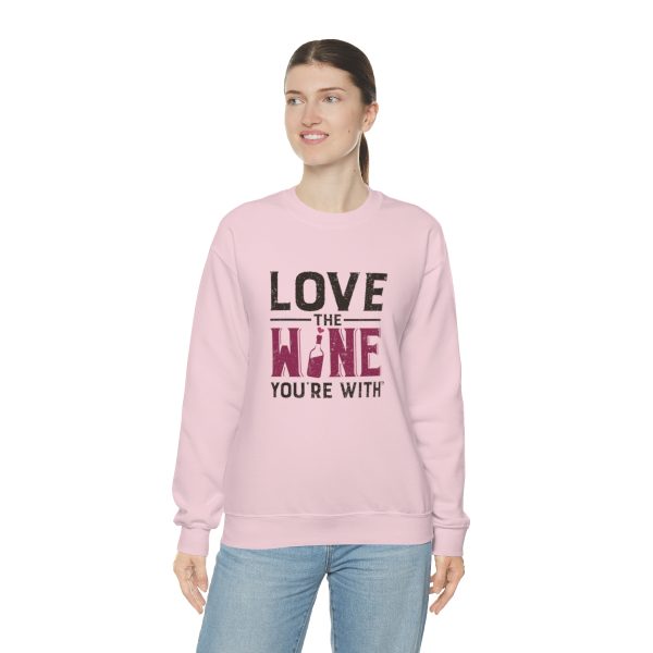 WE KNOW JACK! With Love the Wine You're With on front; Unisex Heavy Blend™ Crewneck Sweatshirt - Image 51