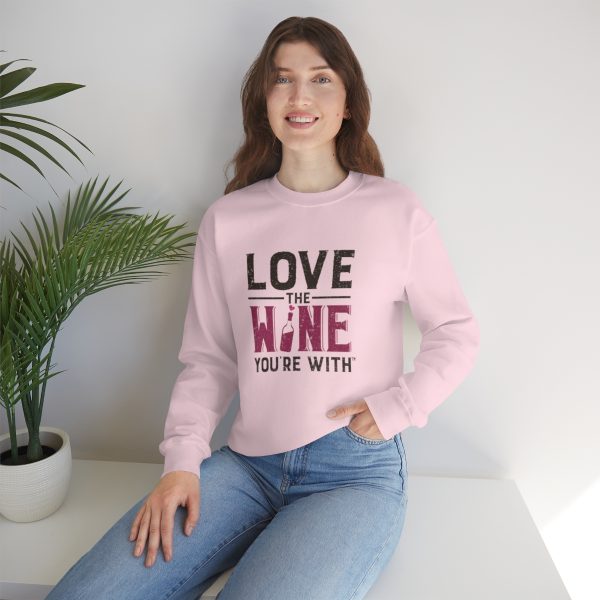 WE KNOW JACK! With Love the Wine You're With on front; Unisex Heavy Blend™ Crewneck Sweatshirt - Image 52