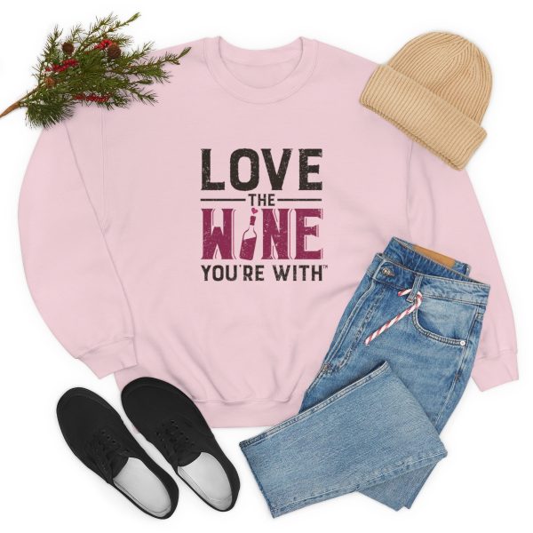 WE KNOW JACK! With Love the Wine You're With on front; Unisex Heavy Blend™ Crewneck Sweatshirt - Image 53