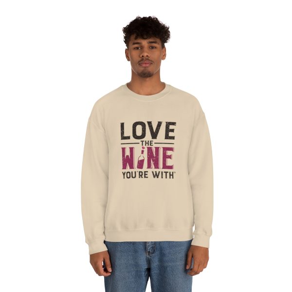 WE KNOW JACK! With Love the Wine You're With on front; Unisex Heavy Blend™ Crewneck Sweatshirt - Image 22