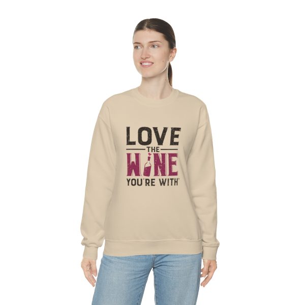 WE KNOW JACK! With Love the Wine You're With on front; Unisex Heavy Blend™ Crewneck Sweatshirt - Image 24