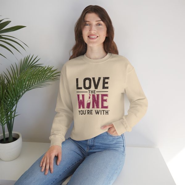 WE KNOW JACK! With Love the Wine You're With on front; Unisex Heavy Blend™ Crewneck Sweatshirt - Image 25