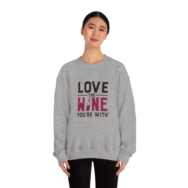 WE KNOW JACK! With Love the Wine You're With on front; Unisex Heavy Blend™ Crewneck Sweatshirt - Image 30