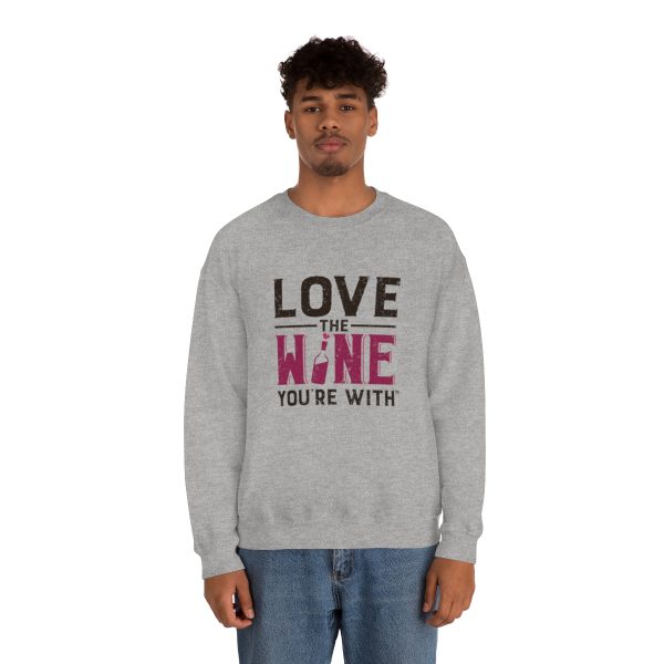 WE KNOW JACK! With Love the Wine You're With on front; Unisex Heavy Blend™ Crewneck Sweatshirt - Image 31