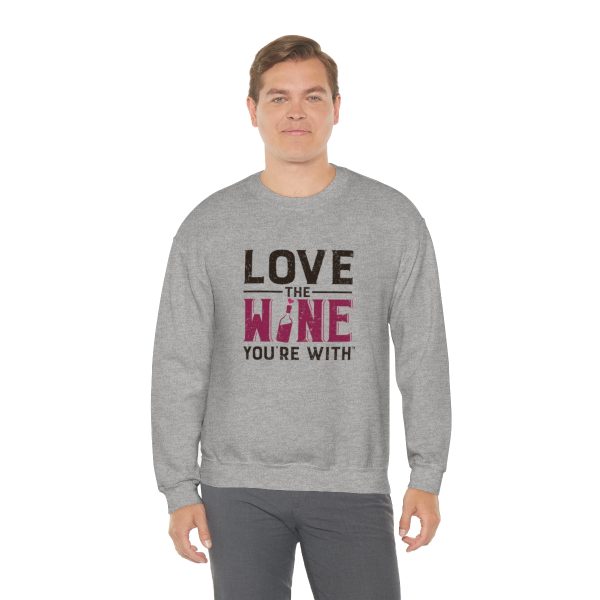 WE KNOW JACK! With Love the Wine You're With on front; Unisex Heavy Blend™ Crewneck Sweatshirt - Image 32