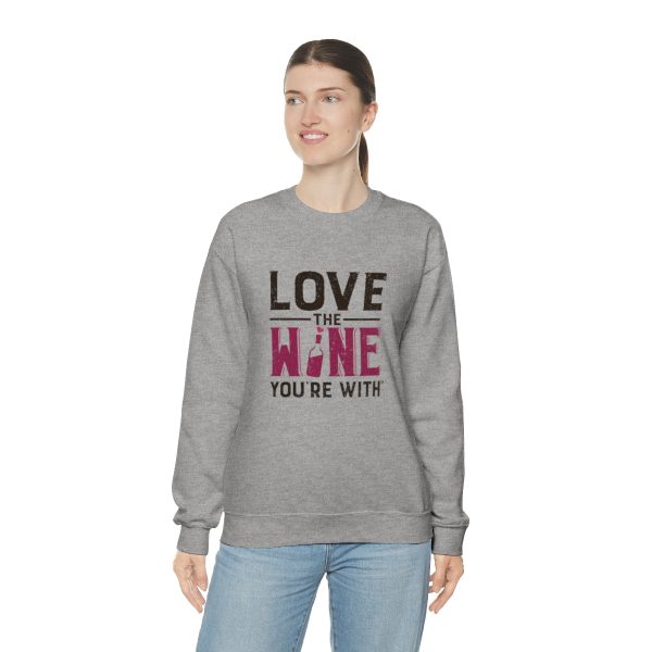 WE KNOW JACK! With Love the Wine You're With on front; Unisex Heavy Blend™ Crewneck Sweatshirt - Image 33