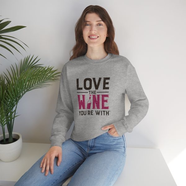 WE KNOW JACK! With Love the Wine You're With on front; Unisex Heavy Blend™ Crewneck Sweatshirt - Image 34