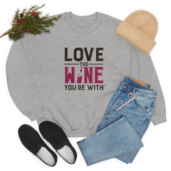 WE KNOW JACK! With Love the Wine You're With on front; Unisex Heavy Blend™ Crewneck Sweatshirt - Image 35