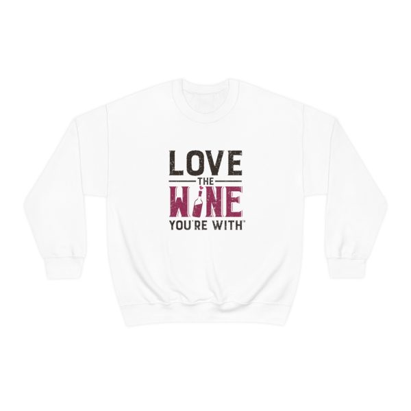 WE KNOW JACK! With Love the Wine You're With on front; Unisex Heavy Blend™ Crewneck Sweatshirt - Image 10