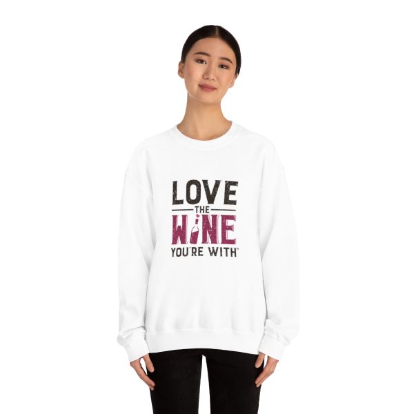 WE KNOW JACK! With Love the Wine You're With on front; Unisex Heavy Blend™ Crewneck Sweatshirt - Image 12