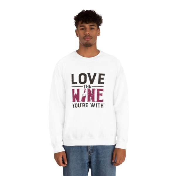 WE KNOW JACK! With Love the Wine You're With on front; Unisex Heavy Blend™ Crewneck Sweatshirt - Image 13