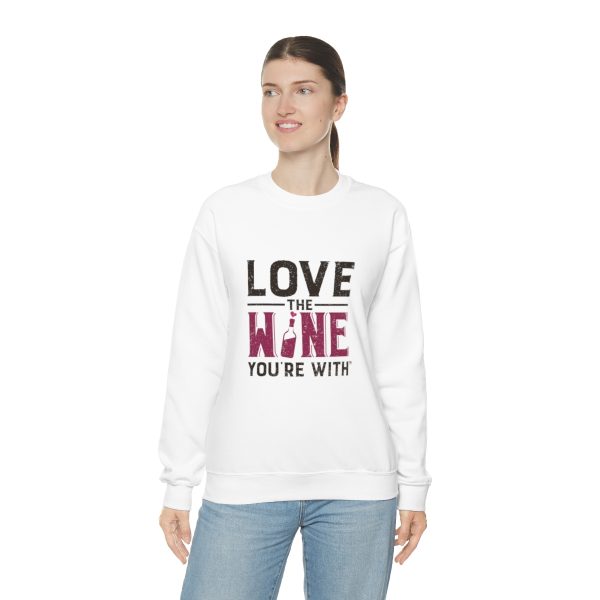 WE KNOW JACK! With Love the Wine You're With on front; Unisex Heavy Blend™ Crewneck Sweatshirt - Image 15