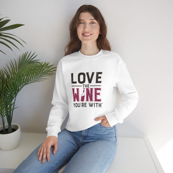 WE KNOW JACK! With Love the Wine You're With on front; Unisex Heavy Blend™ Crewneck Sweatshirt - Image 16