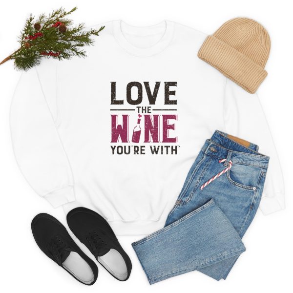 WE KNOW JACK! With Love the Wine You're With on front; Unisex Heavy Blend™ Crewneck Sweatshirt - Image 17