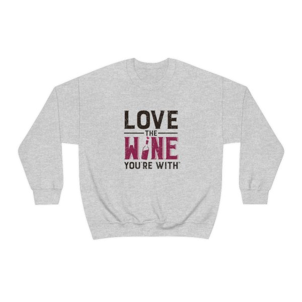 WE KNOW JACK! With Love the Wine You're With on front; Unisex Heavy Blend™ Crewneck Sweatshirt - Image 2