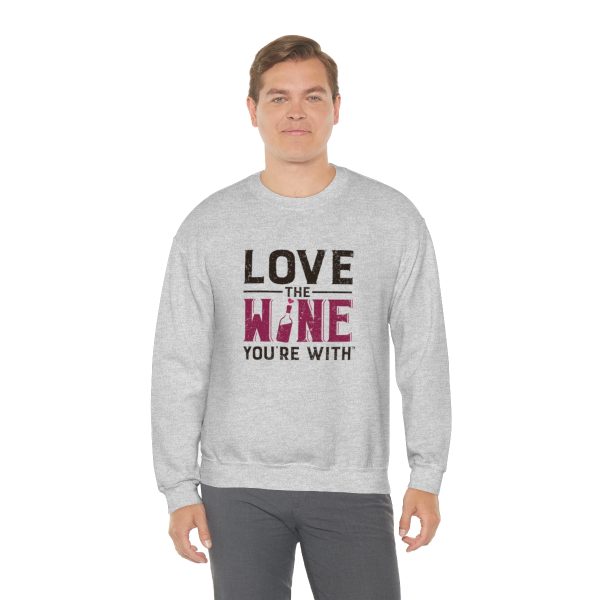 WE KNOW JACK! With Love the Wine You're With on front; Unisex Heavy Blend™ Crewneck Sweatshirt - Image 5