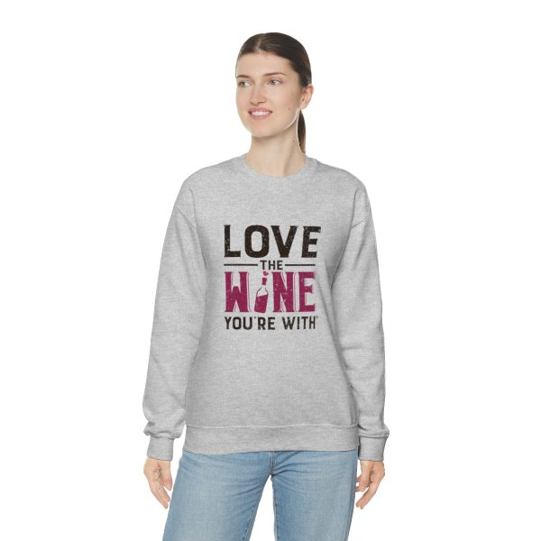 WE KNOW JACK! With Love the Wine You're With on front; Unisex Heavy Blend™ Crewneck Sweatshirt - Image 6