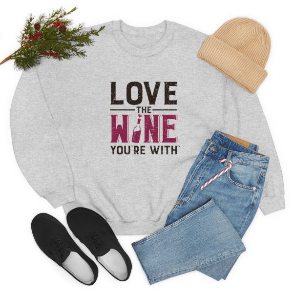 WE KNOW JACK! With Love the Wine You're With on front; Unisex Heavy Blend™ Crewneck Sweatshirt - Image 8