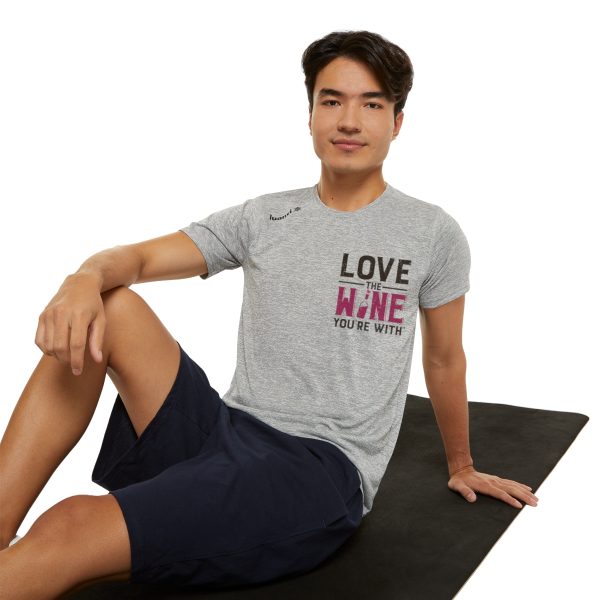 Love the Wine You're with front only design; Men's Sports T-shirt - Image 5