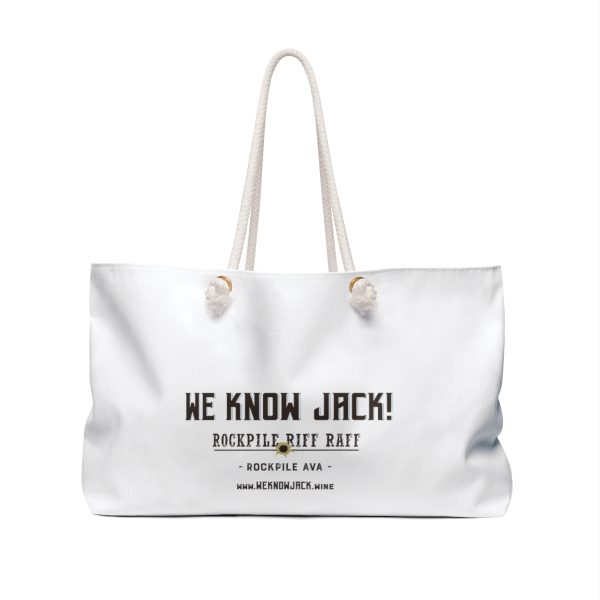 Weekender Bag FRONT: LOVE THE WINE YOU'RE WITH; BACK: WKJ! - Image 2