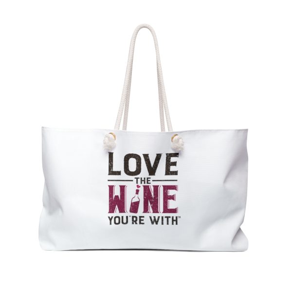 Weekender Bag FRONT: LOVE THE WINE YOU'RE WITH; BACK: SONOMA CO USA - Image 2