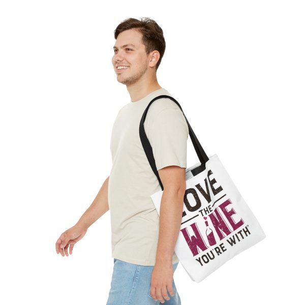 Tote Bag FRONT: LOVE THE WINE YOU'RE; FRONT: WKJ! - Image 3