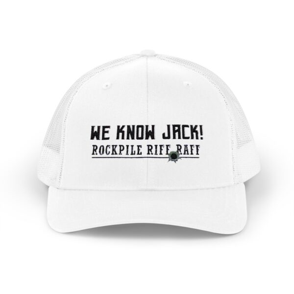 We Know Jack Snapback Trucker Cap - Rockpile Rife Riff Style - Image 3